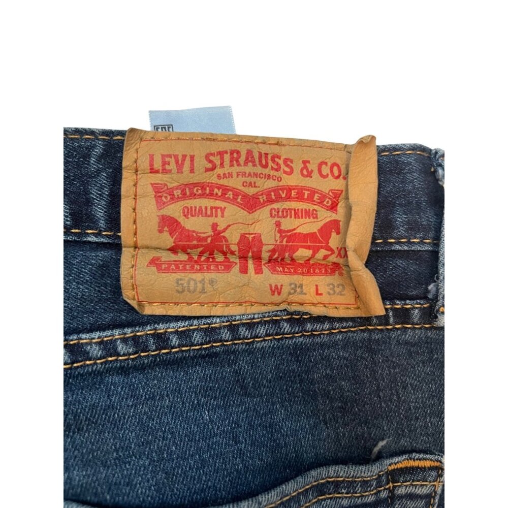 Levi's 501 Original Fit Straight Leg Blue Jeans Men's Size W31 L32 Denim